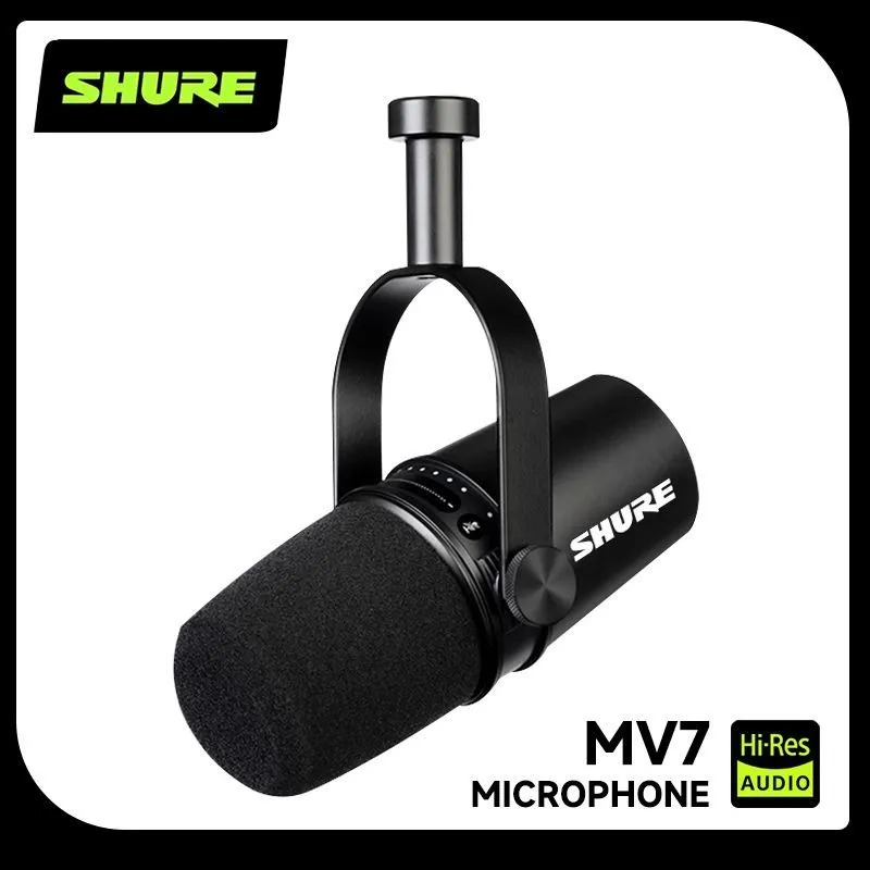 Sound Card Usb - ميكروفون شور MV7 هجين USB/XLR ديناميكي