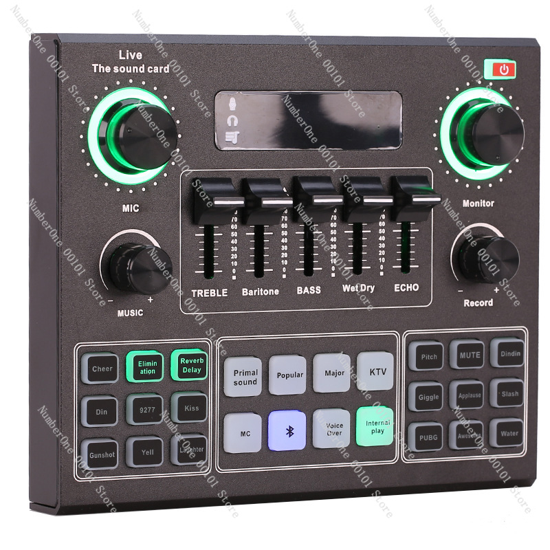 Sound Card Usb - V9 بطاقة الصوت ميكروفون مجموعة USB