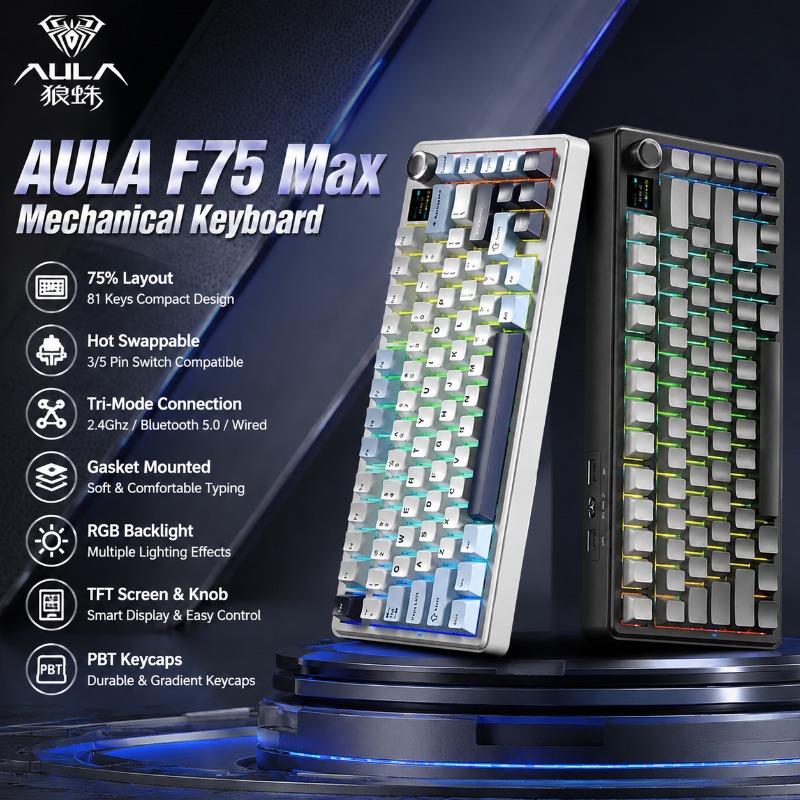 لوحة مفاتيح ميكانيكية AULA F75 - مراجعة Pc Gaming Keyboard وسعره