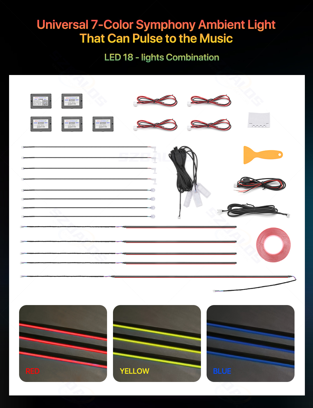 طقم إضاءة محيطة للسيارة الأكثر - مراجعة Rgb Light Strip وسعره