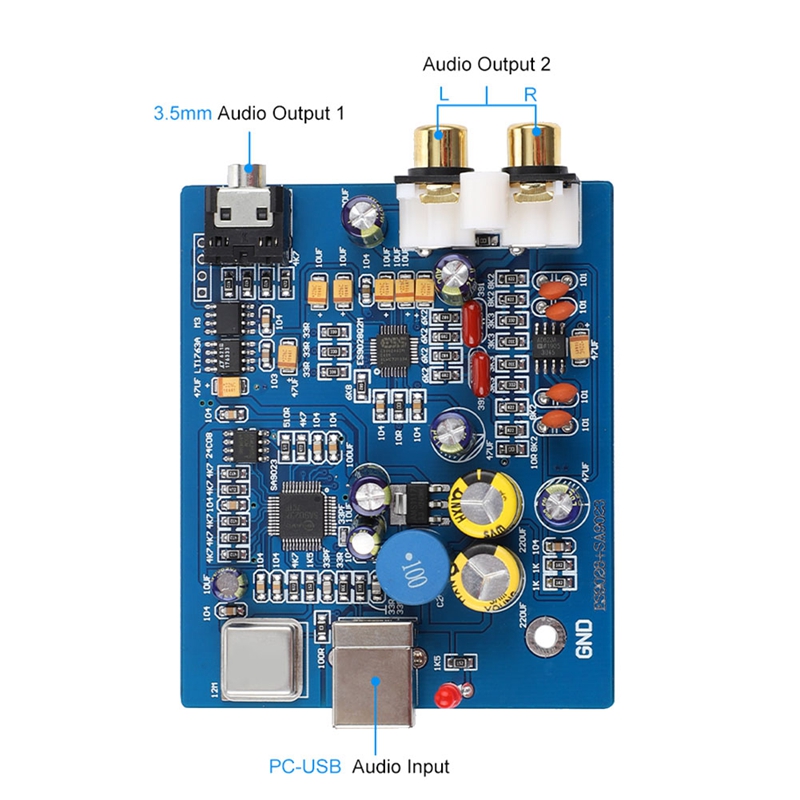 لوحة فك تشفير USB صغيرة ES9028 - مراجعة Sound Card Usb وسعره