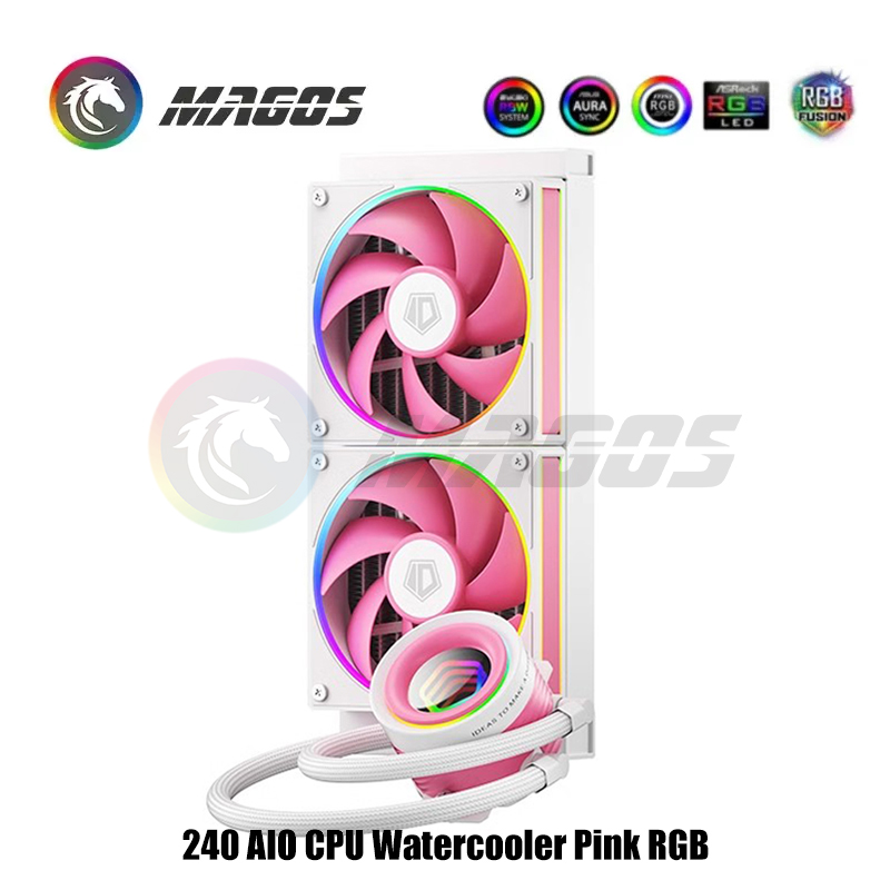 مبرد مياه 240 AIO CPU وردي RGB - مراجعة Pc Water Cooling وسعره