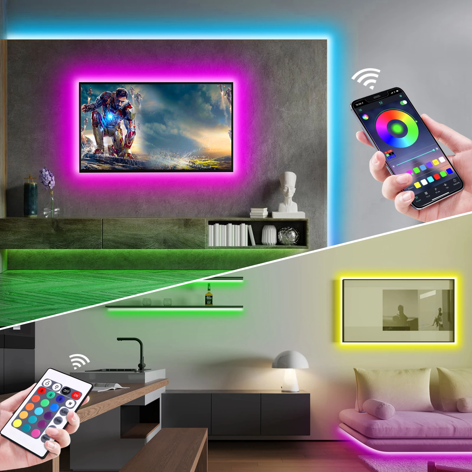 1-5 متر RGB LED شريط ضوء النيو - مراجعة Rgb Light Strip وسعره