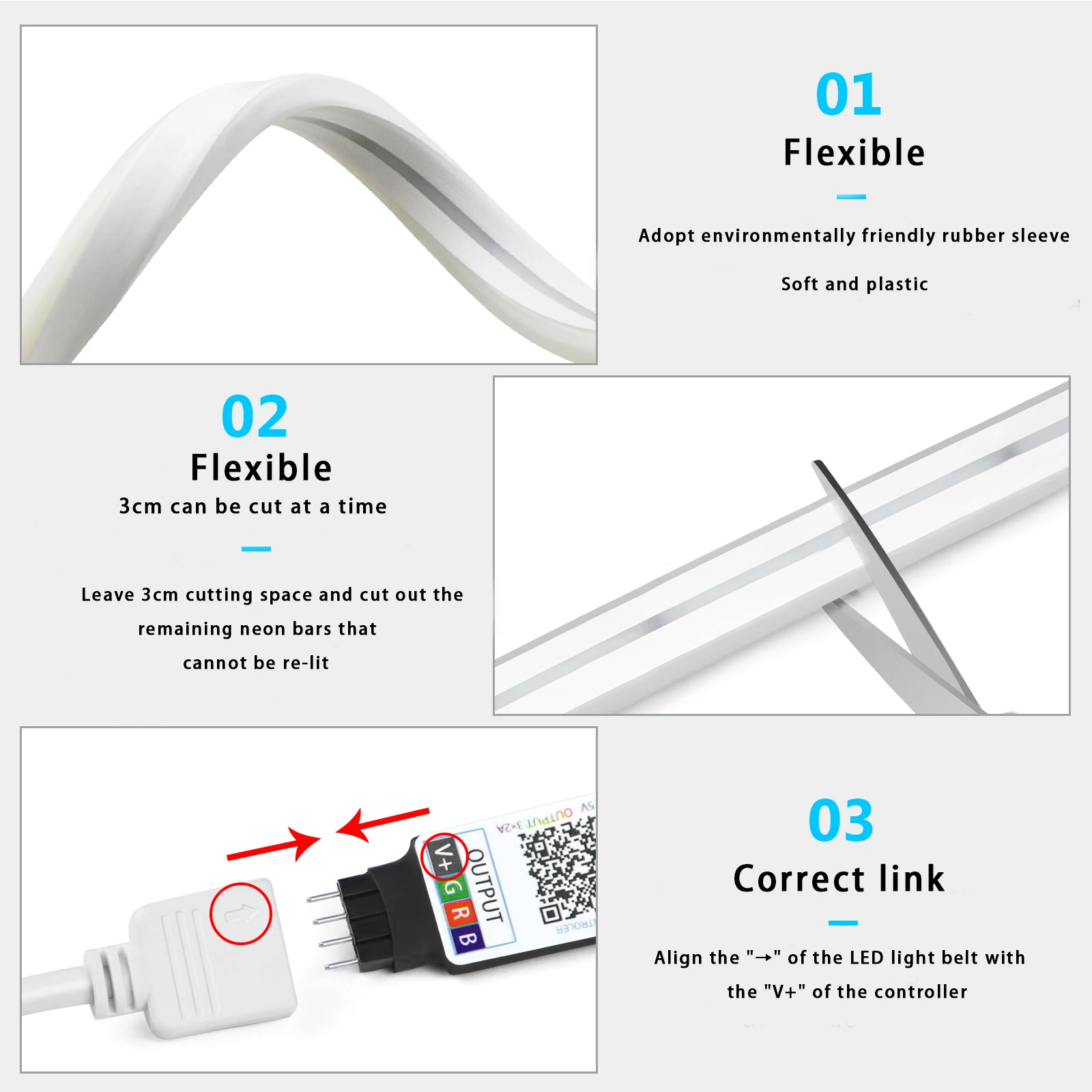 1-5 متر RGB LED شريط ضوء النيو - مراجعة Rgb Light Strip وسعره